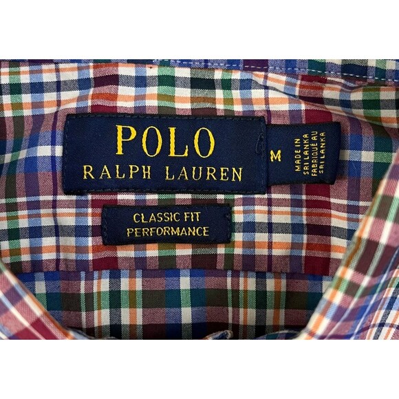 Polo Ralph Lauren Performance Shirt Men's Medium Classic Fit Plaid Long Sleeve - Picture 4 of 8